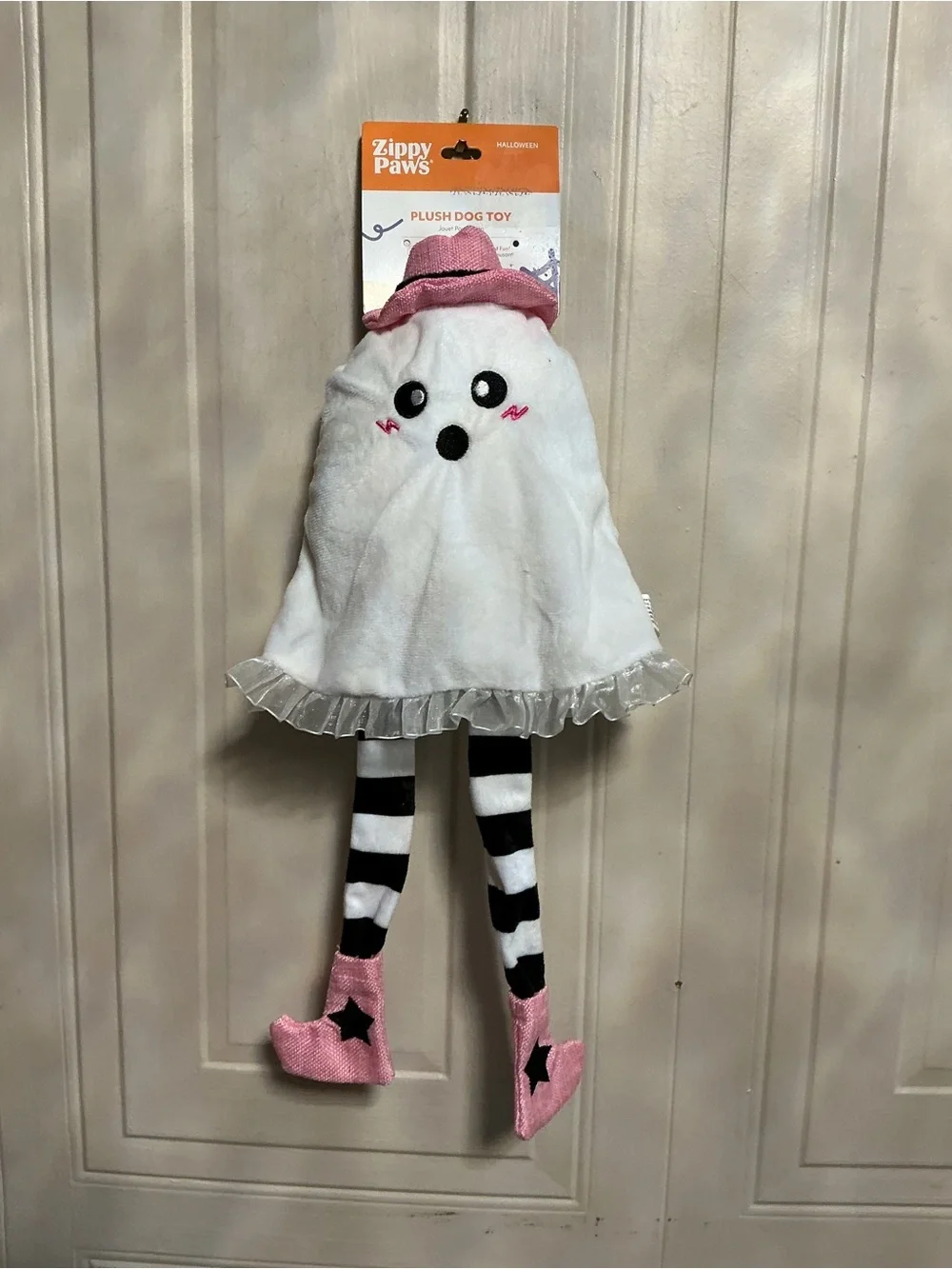 Zippy Paws Halloween  Long Leg And Hat Dog Toy With Squeaker 18”Ghost